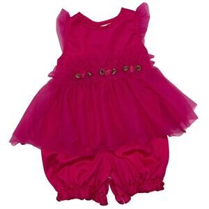 New boutique Laura Dare fucshia romper - 3 months
